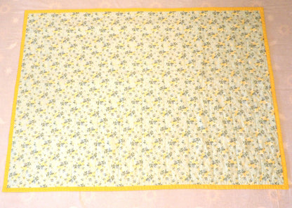 Boho Quilted Throw Blanket - Reversible Cotton Floral Lap Blanket | Boho Home Decor | Throw Size Quilt | Handmade Whole Cloth Quilt