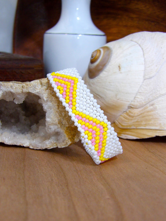 Boho Chic Beaded Bracelet | Boho Triangle Cuff Bracelet Handmade Boho Jewelry | Woven Glass Seed Bead Bracelet | Bohemian Cuff Bracelet