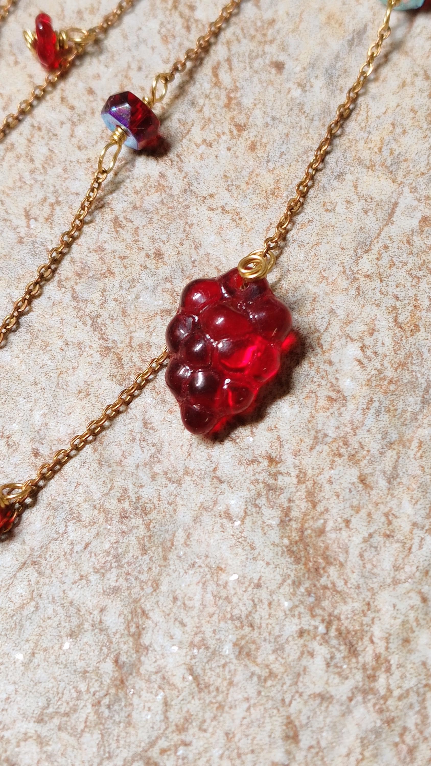 Wrap Around Earring With Czech Glass Grapes | Flower Ear Cuff No Piercing | Boho Goddess | Cottagecore Jewelry | USA Made Earthy Jewelry