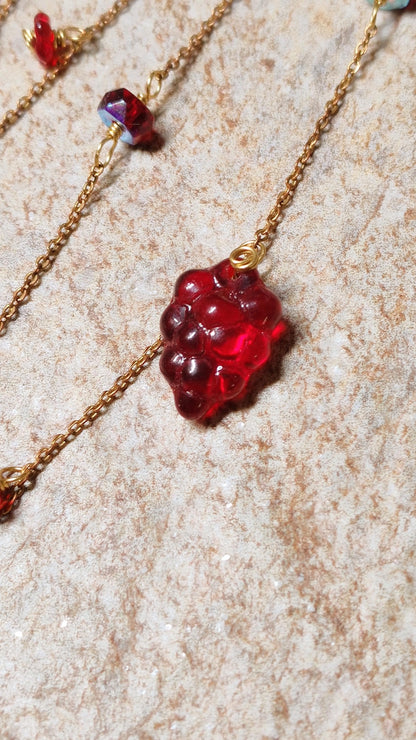 Wrap Around Earring With Czech Glass Grapes | Flower Ear Cuff No Piercing | Boho Goddess | Cottagecore Jewelry | USA Made Earthy Jewelry