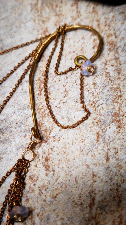 Wrap Around Earring With Czech Glass Grapes | Flower Ear Cuff No Piercing | Boho Goddess | Cottagecore Jewelry | USA Made Earthy Jewelry