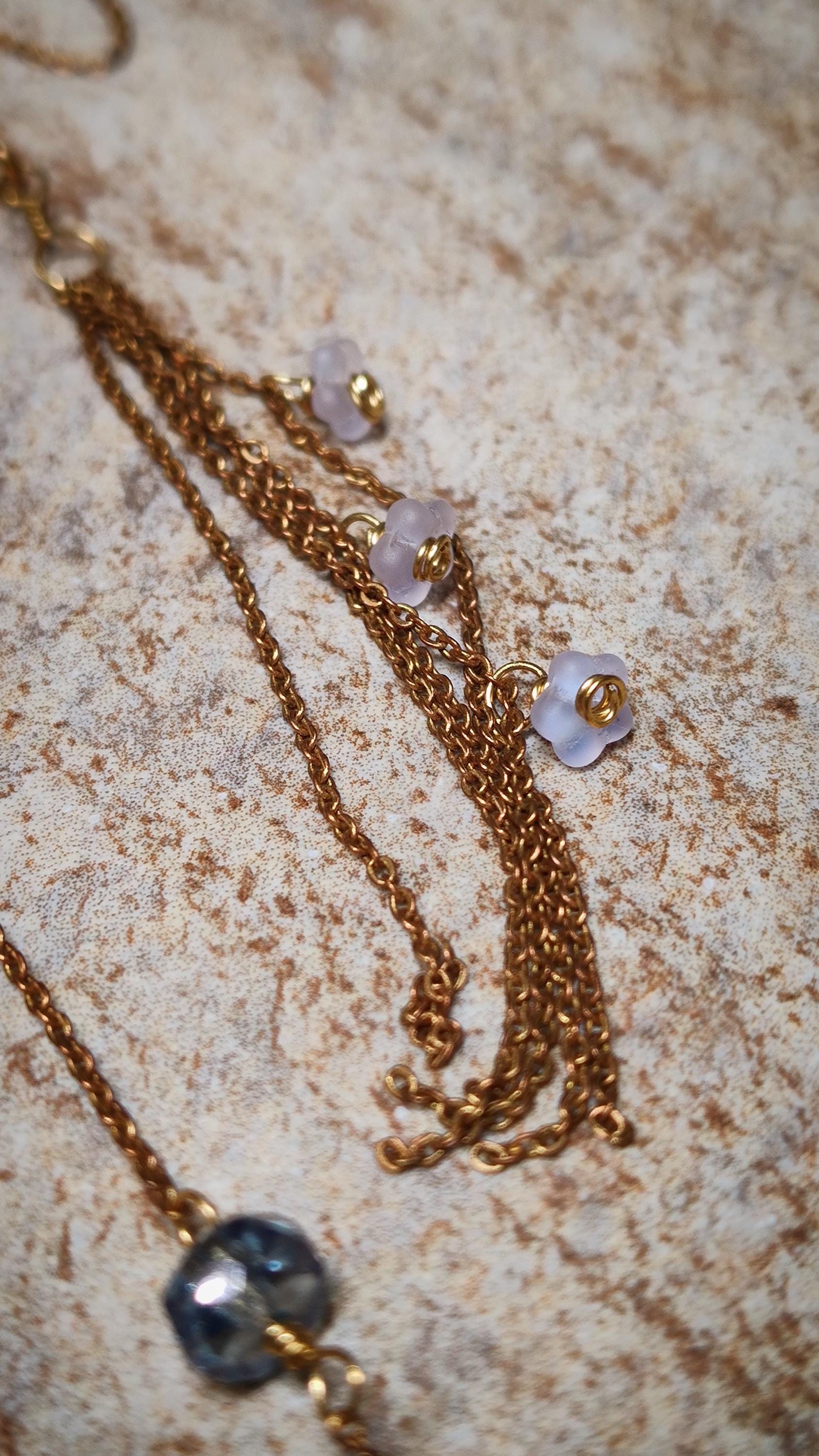 Wrap Around Earring With Czech Glass Grapes | Flower Ear Cuff No Piercing | Boho Goddess | Cottagecore Jewelry | USA Made Earthy Jewelry