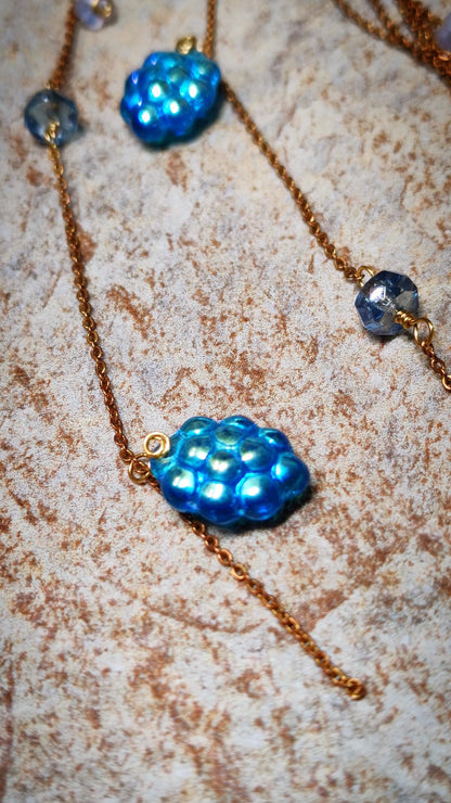 Wrap Around Earring With Czech Glass Grapes | Flower Ear Cuff No Piercing | Boho Goddess | Cottagecore Jewelry | USA Made Earthy Jewelry
