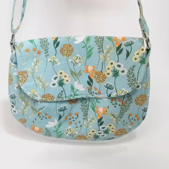 Small Floral Crossbody Purse Handmade in Washington | Cute Fabric Bag with Adjustable Strap | Perfect for Festivals & Day Trips | USA Made