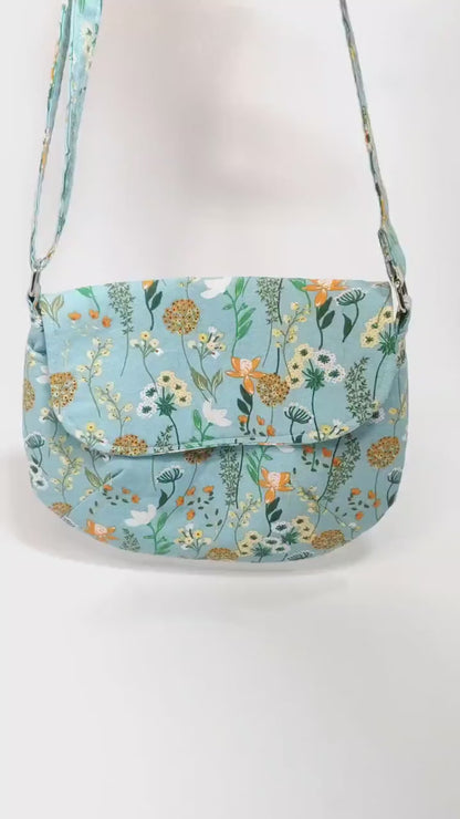 Small Floral Crossbody Purse Handmade in Washington | Cute Fabric Bag with Adjustable Strap | Perfect for Festivals & Day Trips | USA Made