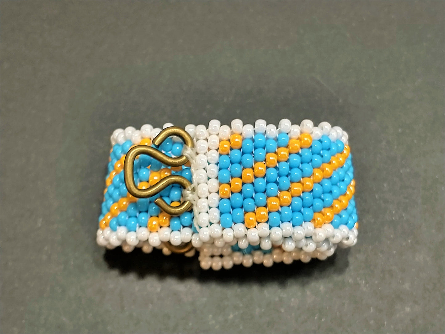 Wide Cuff Beaded Bracelet | 90s Aesthetic | Woven Beadwork | Colorful Boho Statement Bracelet | One Of A Kind Gift | Boutique Jewelry Gift