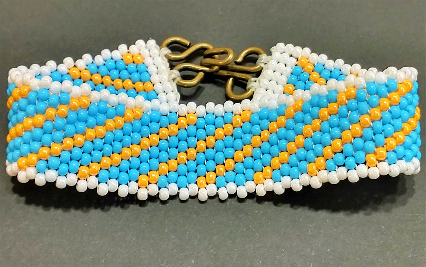 Wide Cuff Beaded Bracelet | 90s Aesthetic | Woven Beadwork | Colorful Boho Statement Bracelet | One Of A Kind Gift | Boutique Jewelry Gift