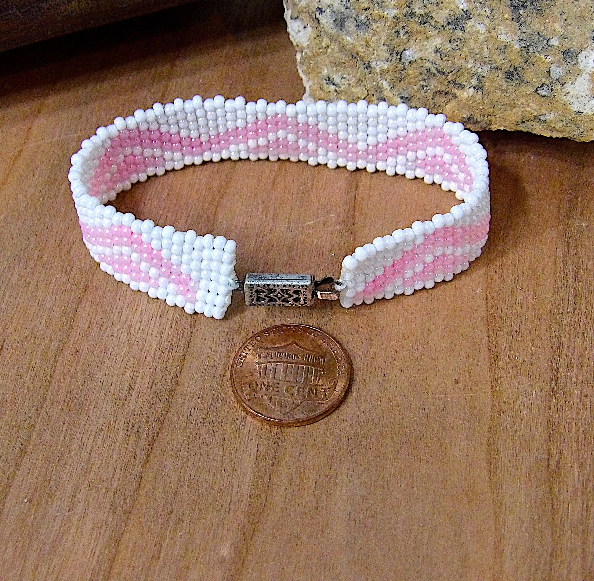 Wide Cuff Triangle Seed Bead Bracelet | 90s Aesthetic | Woven Beadwork | Colorful Boho Bracelet | One Of A Kind Gift | Boutique Jewelry Gift