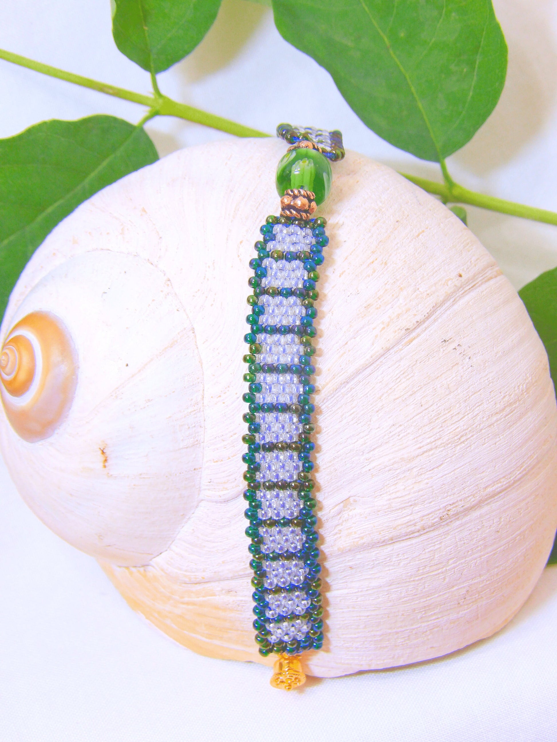 Boho Chic Beaded Bracelet | Boho Geometric Cuff Bracelet | Handmade Boho Jewelry | Woven Glass Seed Bead Bracelet | Bohemian Cuff Bracelet