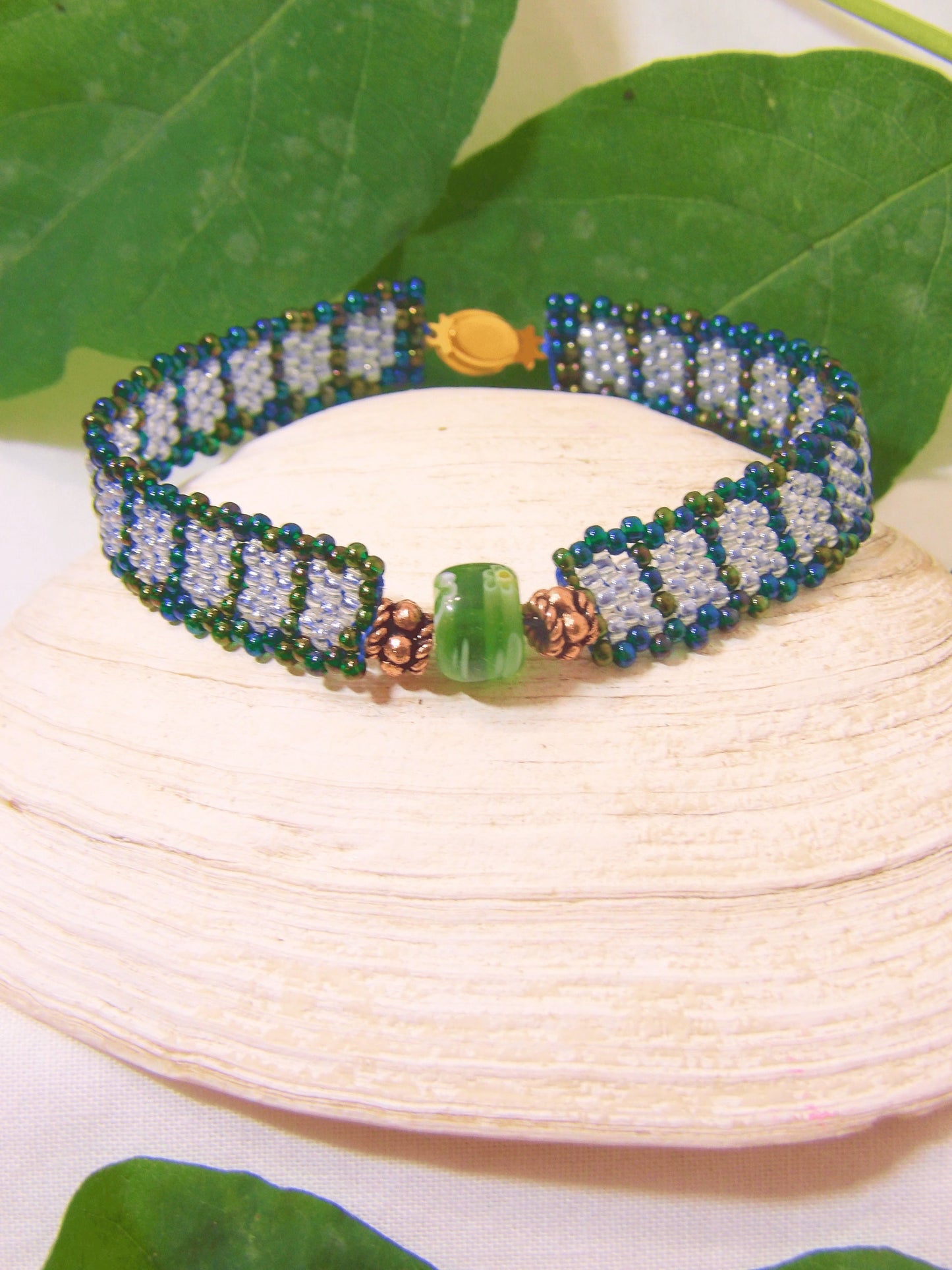 Boho Chic Beaded Bracelet | Boho Geometric Cuff Bracelet | Handmade Boho Jewelry | Woven Glass Seed Bead Bracelet | Bohemian Cuff Bracelet