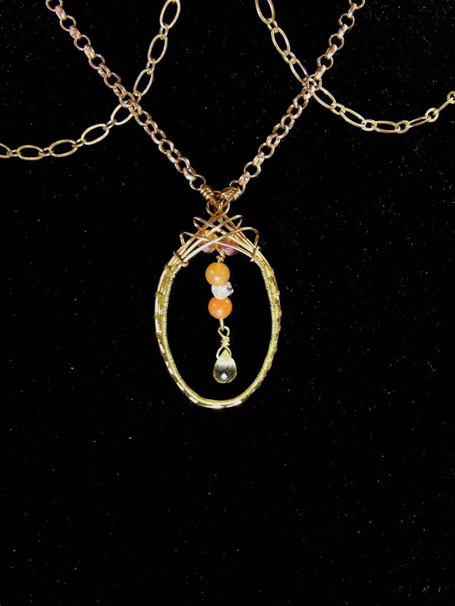 Boho Collar Necklace Set With Carnelian & Rose Quartz | Rigid Cuff Choker Necklace | Hoop Earrings | Layered Necklace Set | Handmade Gift