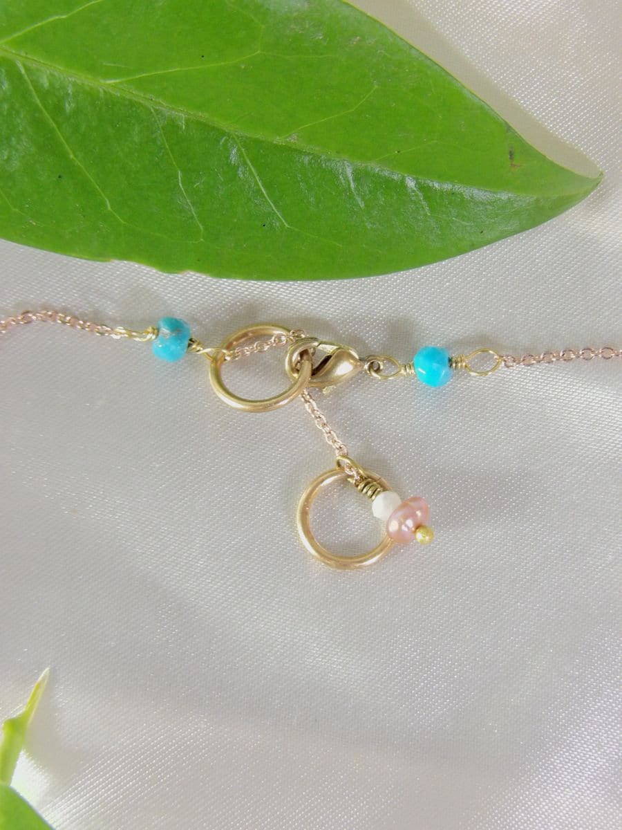 Starfish Necklace With Nacozari Turquoise & Pearl Accent | Artisan Boho Jewelry