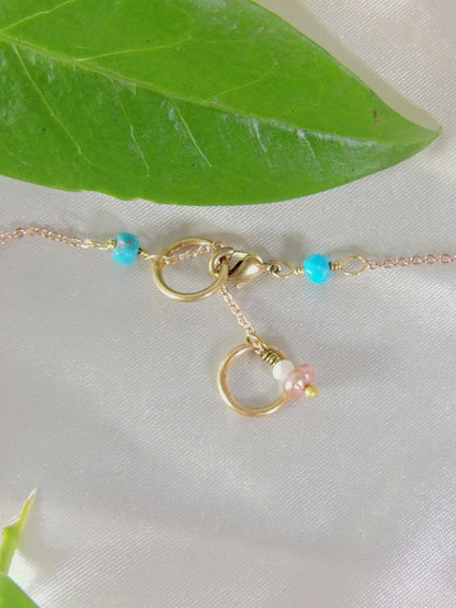 Starfish Necklace With Nacozari Turquoise & Pearl Accent | Artisan Boho Jewelry