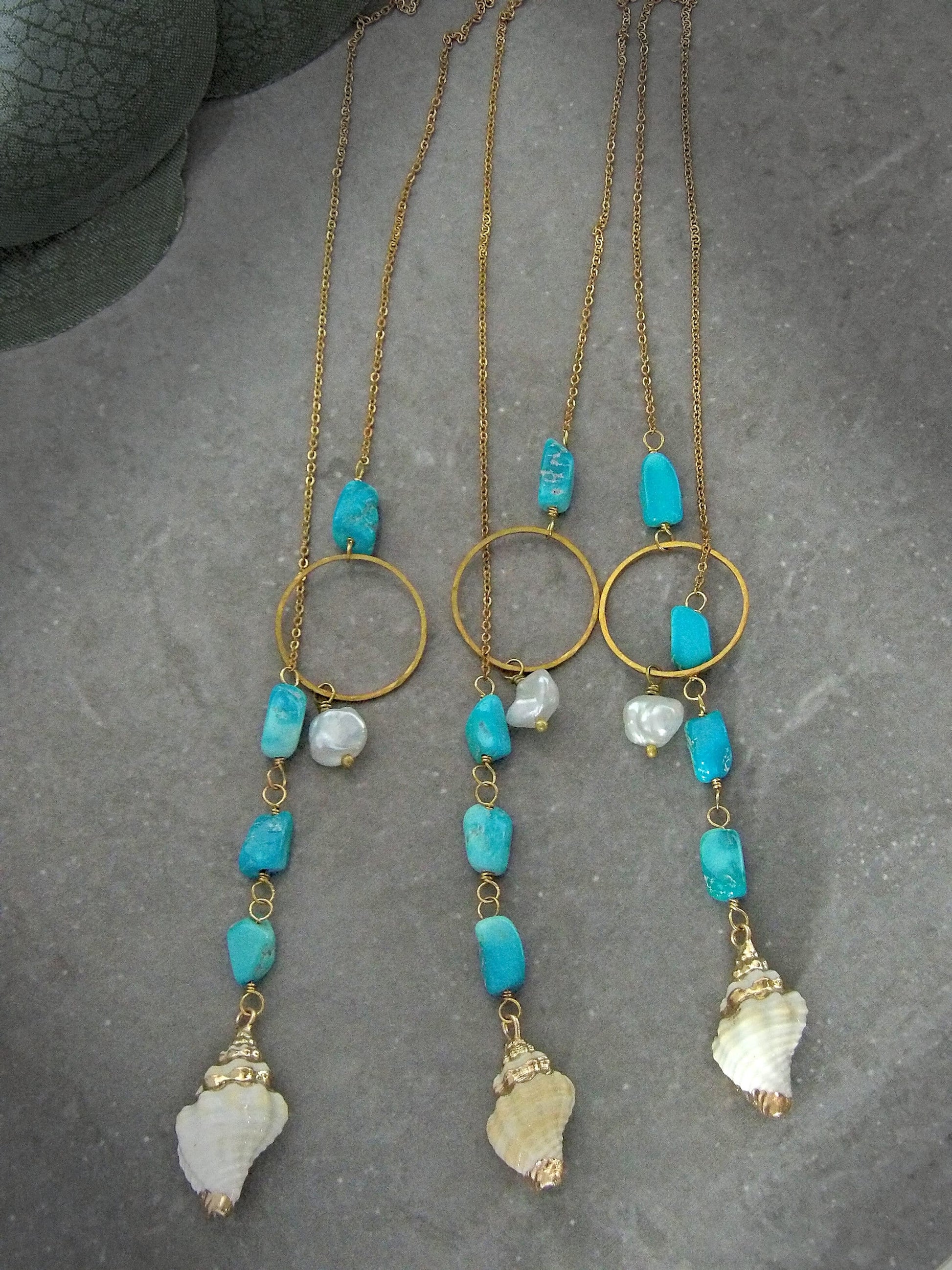 Lariat Keshi Pearl Necklace | Genuine Turquoise Y Necklace | Ethical Bohemian Jewelry | Sustainable Fashion | Artisan Intentional Jewelry