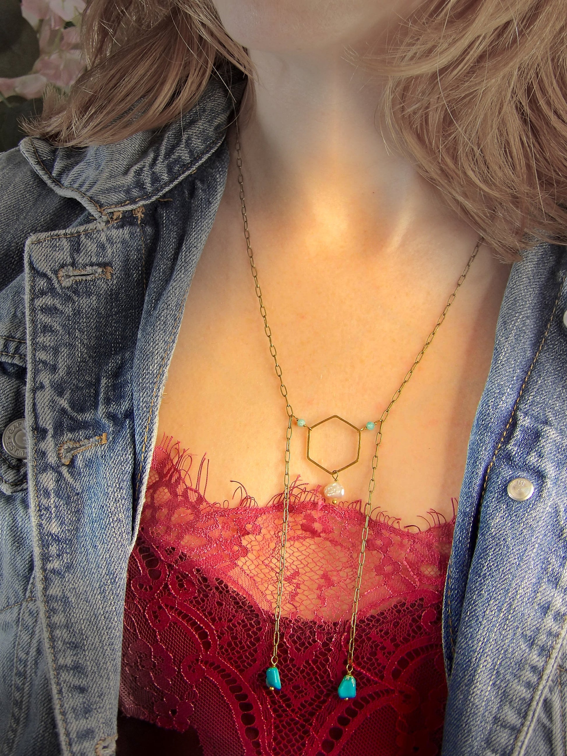 single pearl paperclip necklace bolo necklace genuine turquoise necklace symbolic jewelry bohemian jewelry