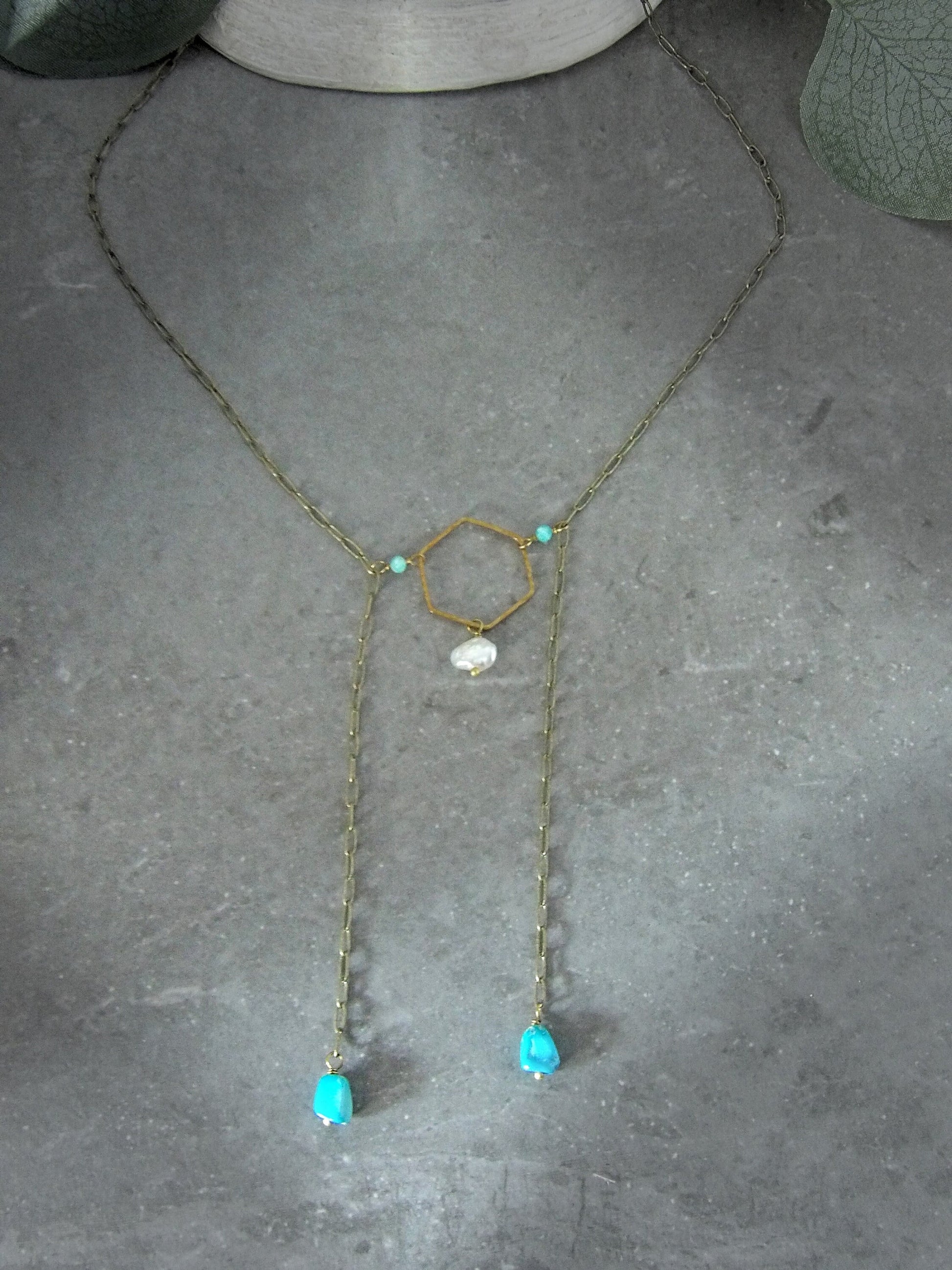 single pearl paperclip necklace bolo necklace genuine turquoise necklace symbolic jewelry bohemian jewelry