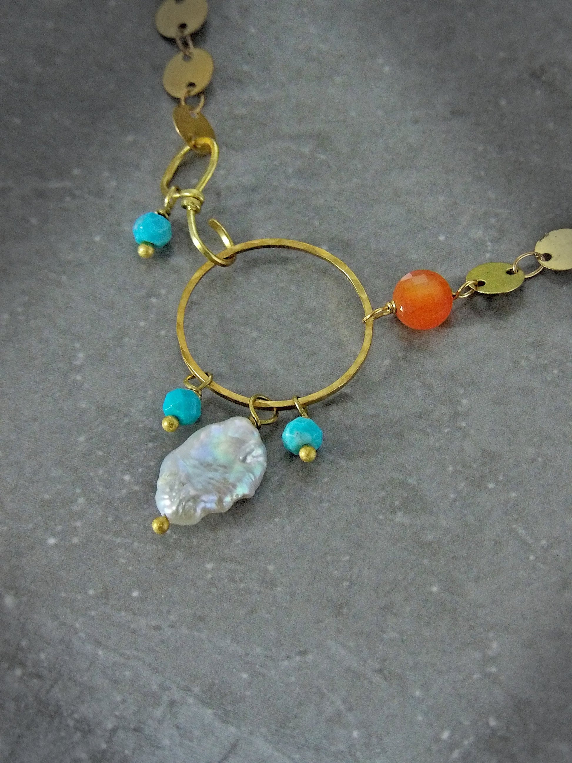 convertible keshi pearl necklace. baroque pearl y necklace. genuine turquoise y necklace. lariat necklace. intentional jewelry. carnelian necklace. bohemian jewelry. sustainable fashion.